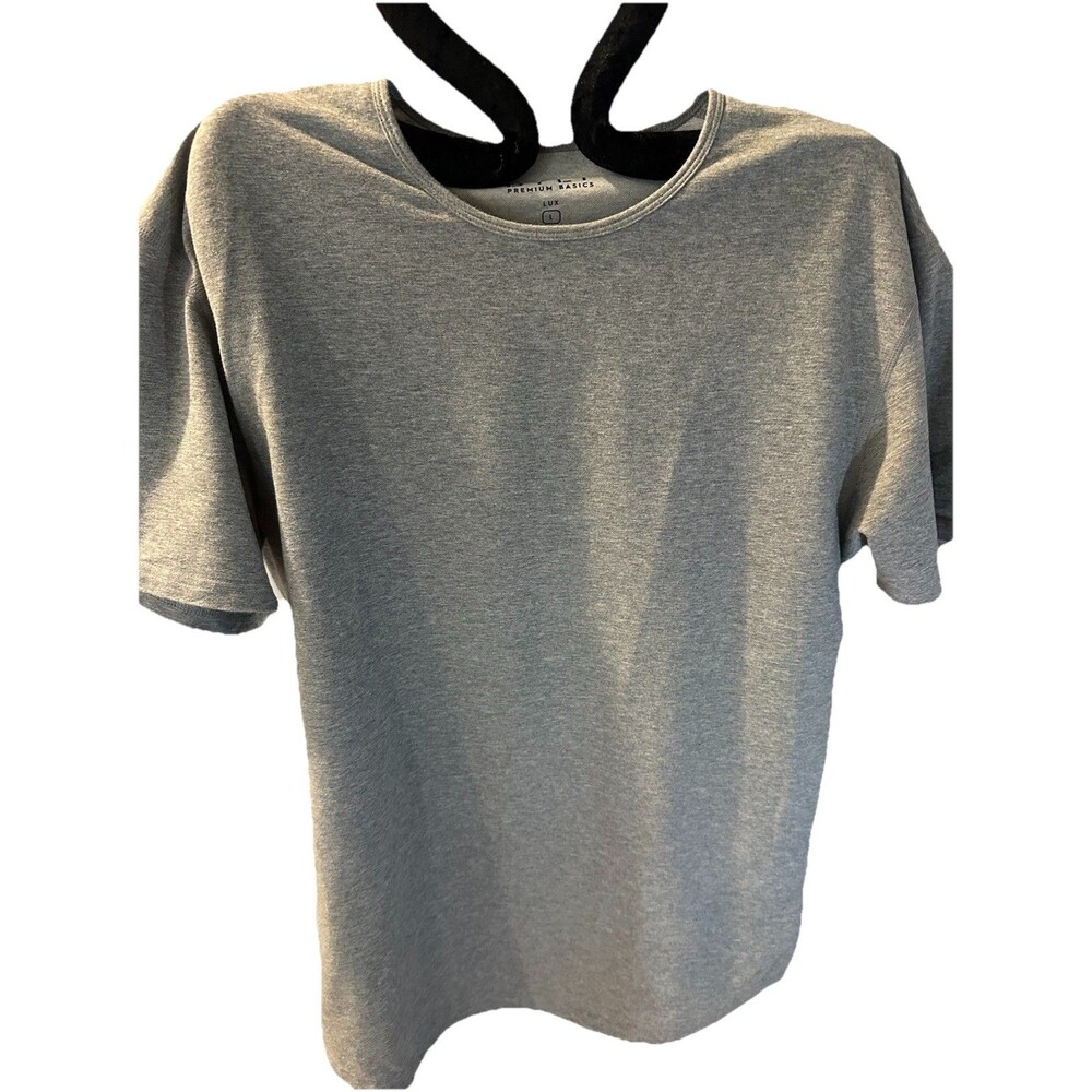 BYLT Premium Basics Men's LUX T Shirt Curved Hem Fit, sz Large Grey, Lux Cotton